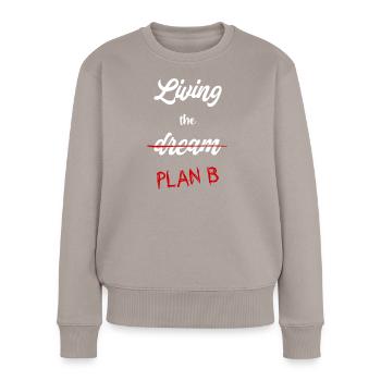 Plan B au lieu de rêver - Pull Premium bio Femme - taupe - Devant - Julia (174cm)