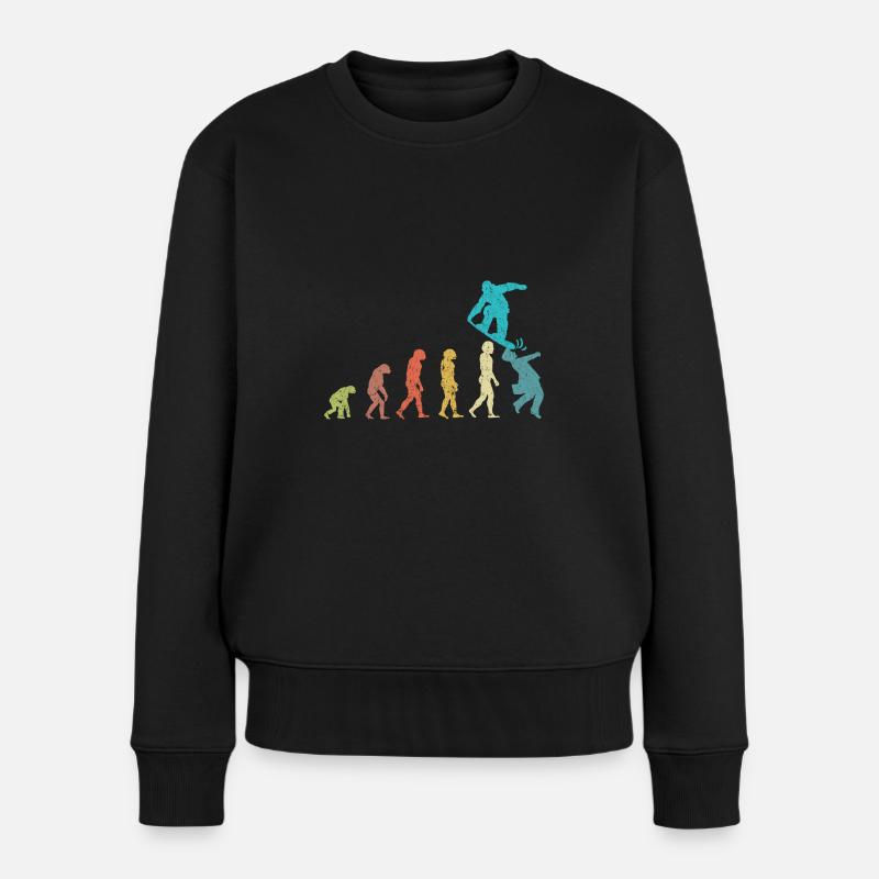 Snowboarder Evolution Snowboard Wintersport - Frauen Premium Bio Pullover - Schwarz