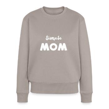 Siamese Mom - Cats - Frauen Premium Bio Pullover - Taupe - Vorne - Julia (174cm)