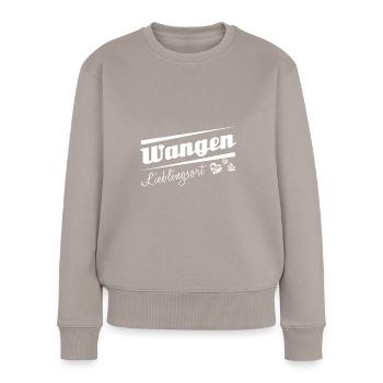 Wangen - Lieblingsort mit Stadtnamen - Frauen Premium Bio Pullover - Taupe - Vorne - Julia (174cm)