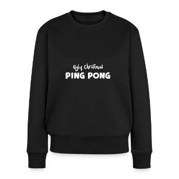 Ugly Christmas Ping Pong - Frauen Premium Bio Pullover - Schwarz - Vorne - Julia (174cm)