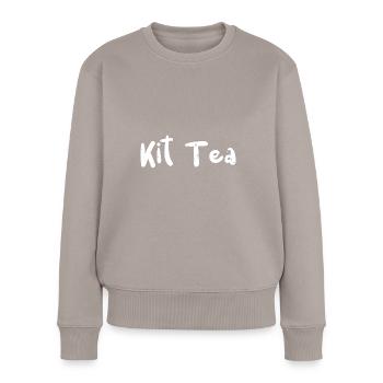 Kit Tea - Cats - Women's Premium Organic Jumper - taupe - Front - Julia (174cm)