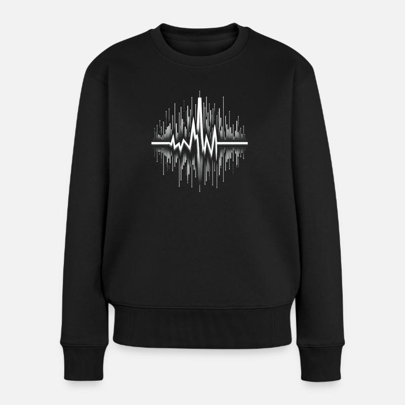 Fréquence cardiaque - Pull Premium bio Femme - noir