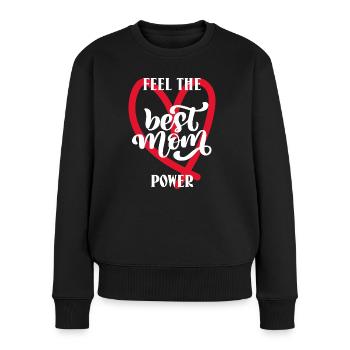 Feel the best mom power. Meilleure maman - Pull Premium bio Femme - noir - Devant - Julia (174cm)