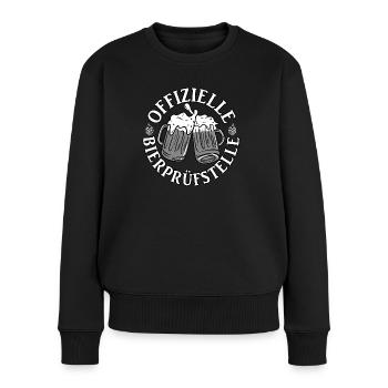 Offizielle Bierprüfstelle - Frauen Premium Bio Pullover - Schwarz - Vorne - Julia (174cm)