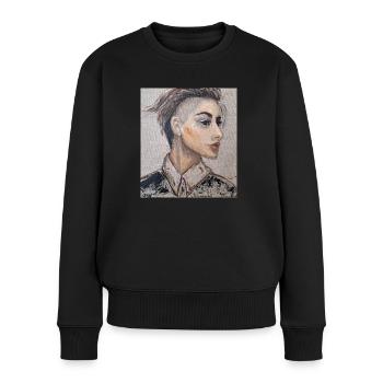 Freedom - Frauen Premium Bio Pullover - Schwarz - Vorne - Julia (174cm)