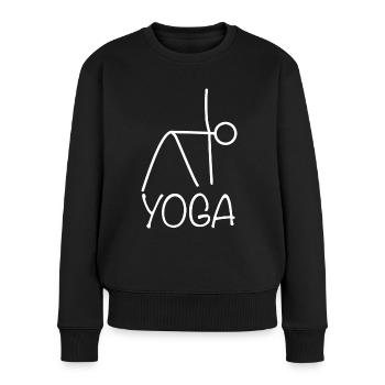 Exercice de yoga pour une séance d’entraînement - Pull Premium bio Femme - noir - Devant - Julia (174cm)