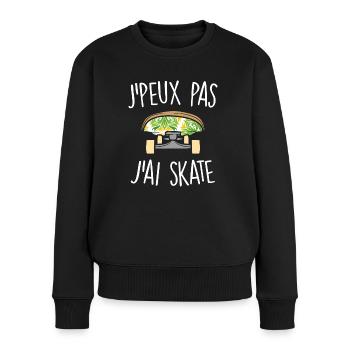 J'peux pas j'suis en skate - Pull Premium bio Femme - noir - Devant - Julia (174cm)