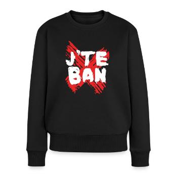 J'te ban - Pull Premium bio Femme - noir - Devant - Julia (174cm)