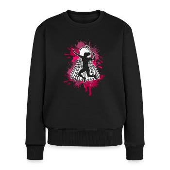 Badminton - Frauen Premium Bio Pullover - Schwarz - Vorne - Julia (174cm)