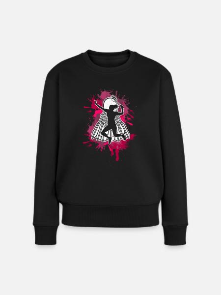 Badminton - Frauen Premium Bio Pullover - Schwarz