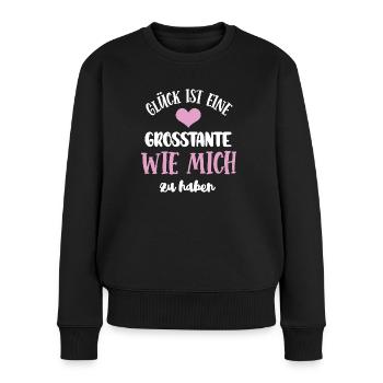 Glück Ist Eine Grosstante Wie Mich Zu Haben Tante - Frauen Premium Bio Pullover - Schwarz - Vorne - Julia (174cm)