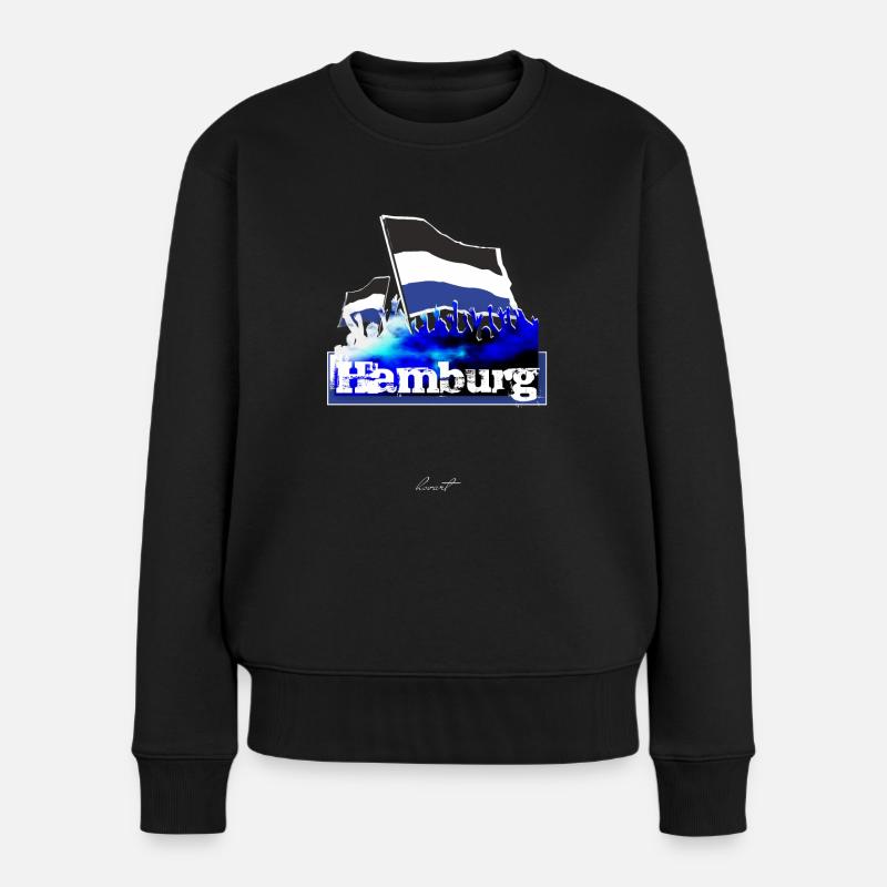 hamburg all4one - Frauen Premium Bio Pullover - Schwarz