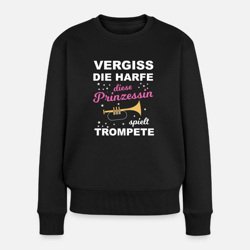 Vergiss die Harfe, diese Prinzessin.. - Geschenk - Frauen Premium Bio Pullover - Schwarz