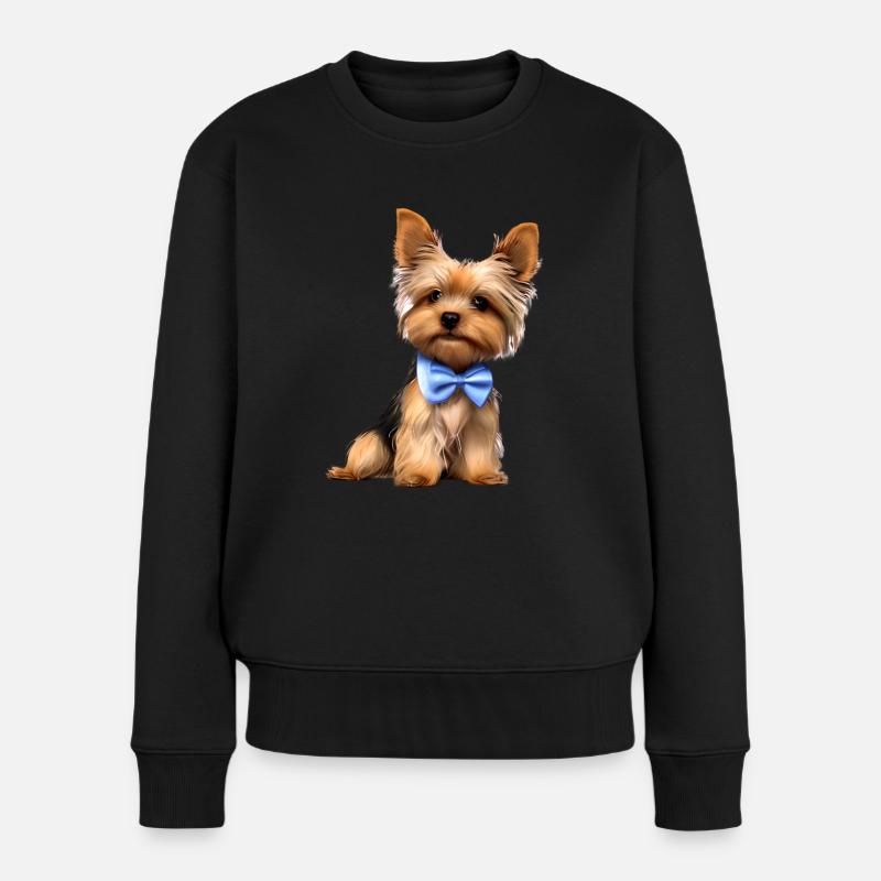 Hundewelpe Yorkshire Terrier Hundehalter Hund - Frauen Premium Bio Pullover - Schwarz
