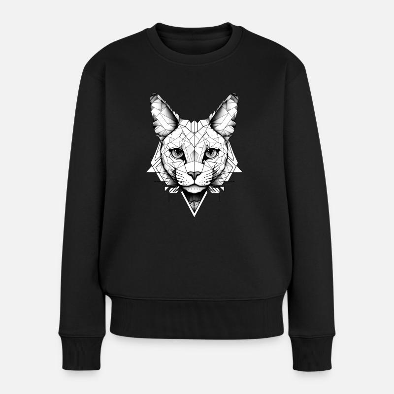 GeoCat - Frauen Premium Bio Pullover - Schwarz