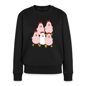 Groupe de poulets - Pull Premium bio Femme - noir - Devant - Julia (174cm)