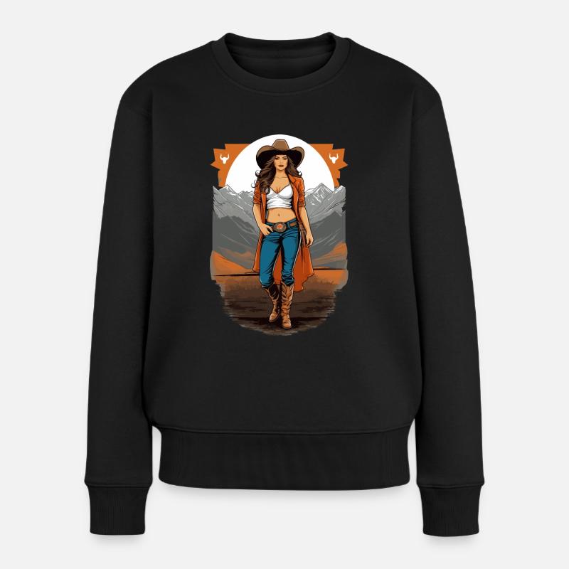Texas Girl - Frauen Premium Bio Pullover - Schwarz