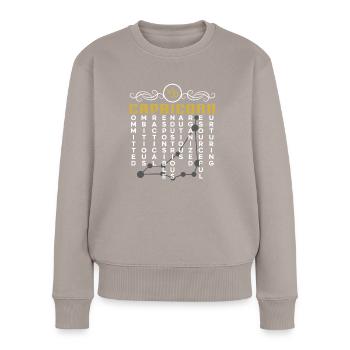 Horoscope du signe de naissance de l’astrologie du Capricorne - Pull Premium bio Femme - taupe - Devant - Julia (174cm)