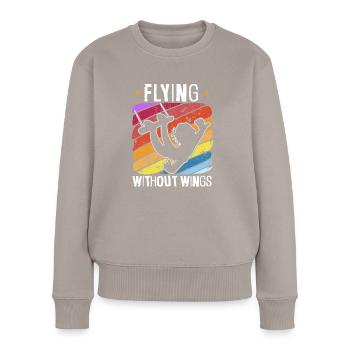 Retro Trapezkünstler Zirkus-Artist Akrobatik - Frauen Premium Bio Pullover - Taupe - Vorne - Julia (174cm)
