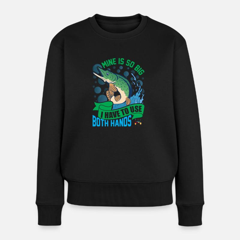 Hechtfischen Fischfänger Hecht Fischer Angler - Frauen Premium Bio Pullover - Schwarz