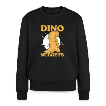 Pépite de poulet Dino de restauration rapide - Pull Premium bio Femme - noir - Devant - Julia (174cm)