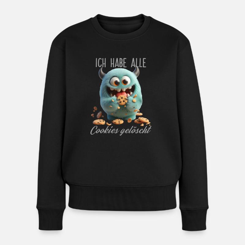 Cookies löschen - Frauen Premium Bio Pullover - Schwarz
