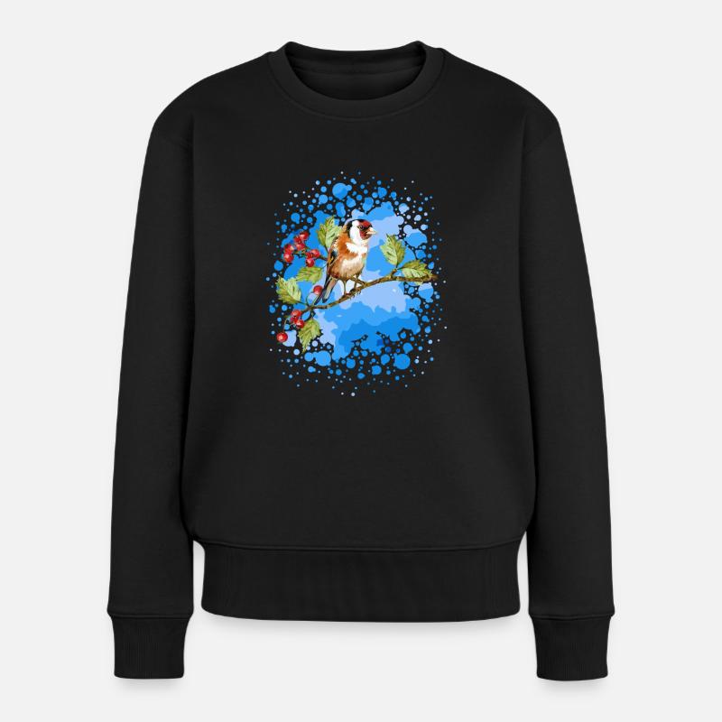 Vogel - Frauen Premium Bio Pullover - Schwarz