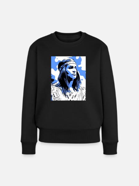 Winnetou - Frauen Premium Bio Pullover - Schwarz