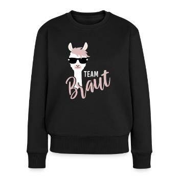 Mariée Lama JGA équipe de mariage équipe de groupe 2 - Pull Premium bio Femme - noir - Devant - Julia (174cm)