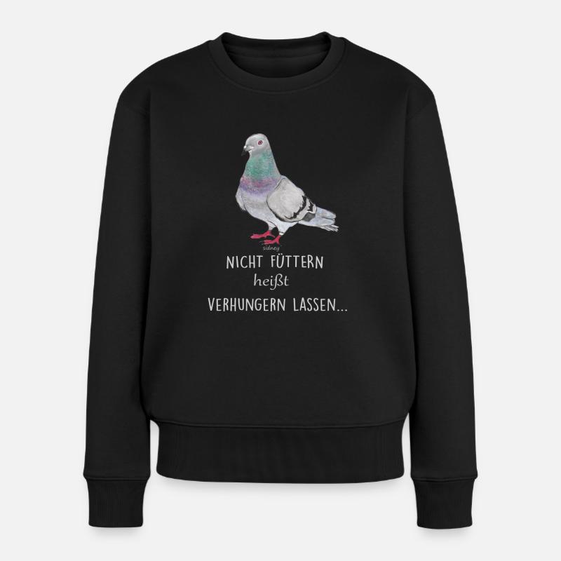 Wester Stadttaube - Frauen Premium Bio Pullover - Schwarz