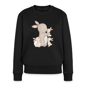 lapins mignons - Pull Premium bio Femme - noir - Devant - Julia (174cm)