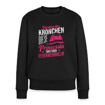 Feuerwehr Frau - Frauen Premium Bio Pullover - Schwarz - Vorne - Julia (174cm)