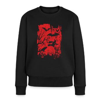 Halloween - Frauen Premium Bio Pullover - Schwarz - Vorne - Julia (174cm)