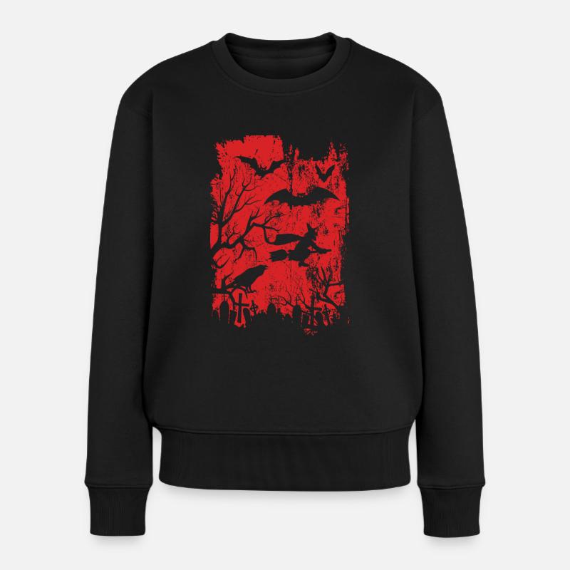 Halloween - Frauen Premium Bio Pullover - Schwarz