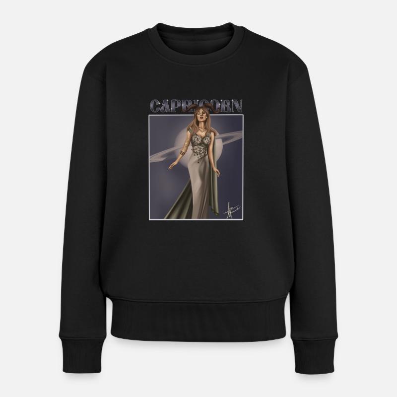 Capricorn - Frauen Premium Bio Pullover - Schwarz