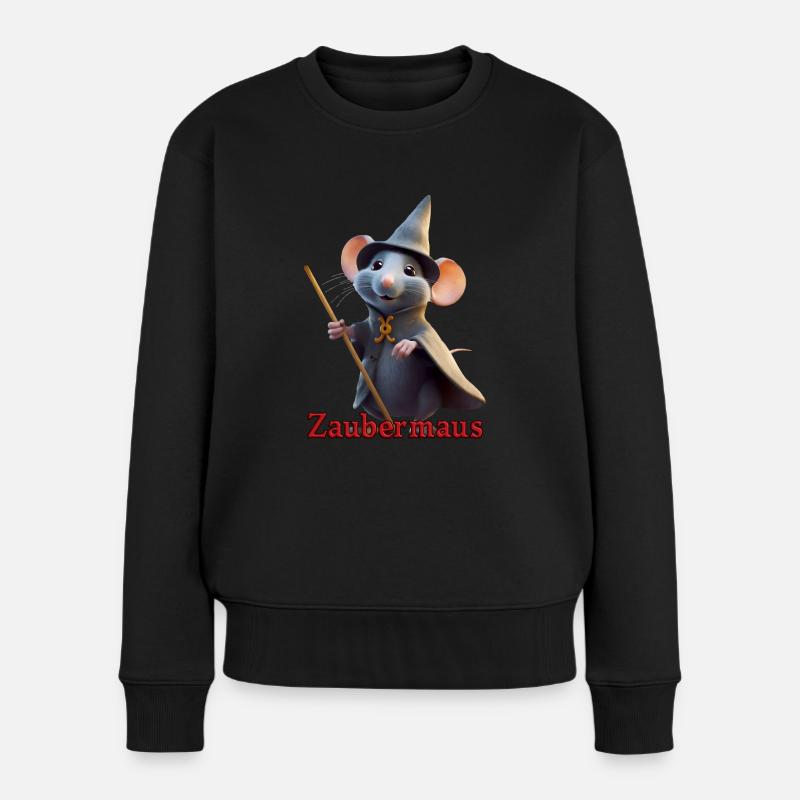 Zaubermaus - Frauen Premium Bio Pullover - Schwarz