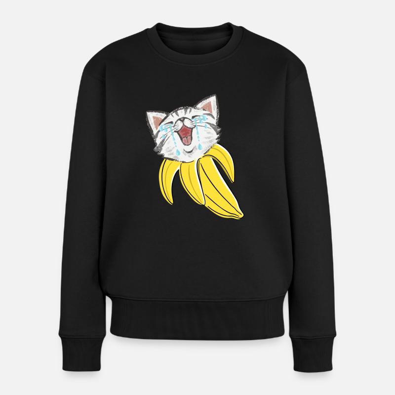 Chat Banane - Pull Premium bio Femme - noir
