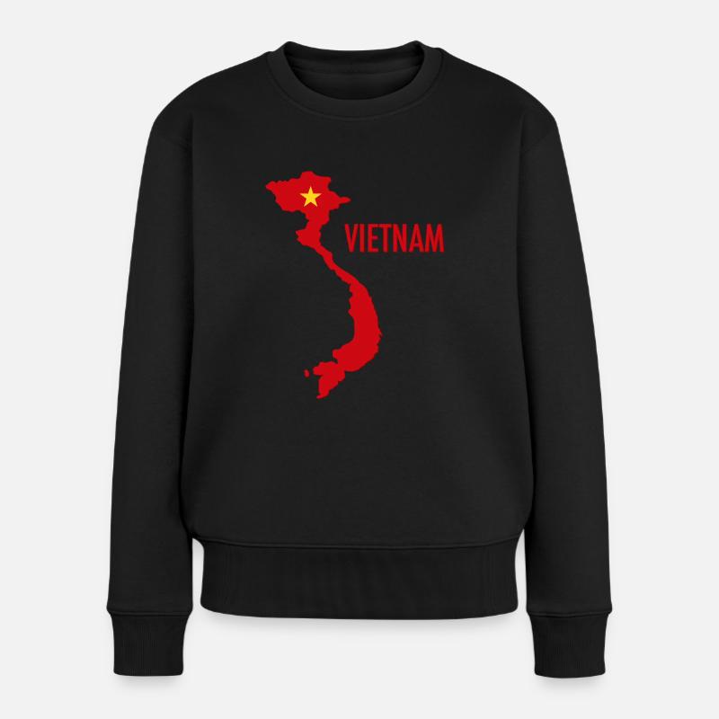 Vietnam, Carte - Pull Premium bio Femme - noir