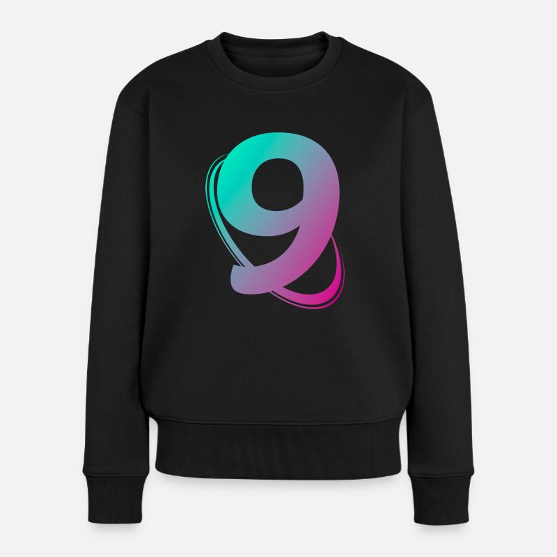 Number 9 multicolor - Women's Premium Organic Jumper - black
