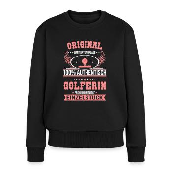 Golferin - Original 100% Authentisch - Frauen Premium Bio Pullover - Schwarz - Vorne - Julia (174cm)