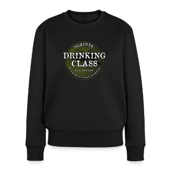 Drinking Class "St.Patrick's Day Forever" - Frauen Premium Bio Pullover - Schwarz - Vorne - Julia (174cm)