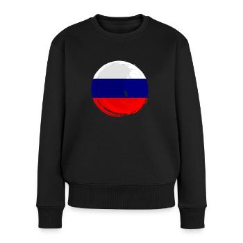 Drapeau de russie Vintage Drapeau russe d’occasion Look - Pull Premium bio Femme - noir - Devant - Julia (174cm)