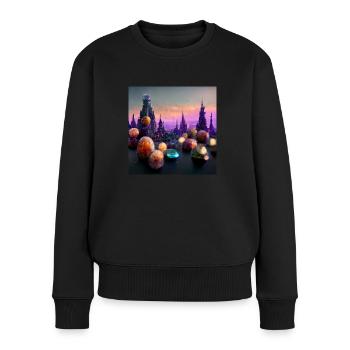 Ville de cristal - Pull Premium bio Femme - noir - Devant - Julia (174cm)