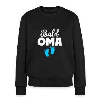 Bald Oma Junge Baby Großmutter - Frauen Premium Bio Pullover - Schwarz - Vorne - Julia (174cm)