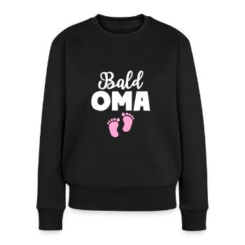 Bald Oma Mädchen Baby Großmutter - Frauen Premium Bio Pullover - Schwarz - Vorne - Julia (174cm)