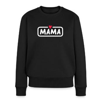 MAMA - Frauen Premium Bio Pullover - Schwarz - Vorne - Julia (174cm)