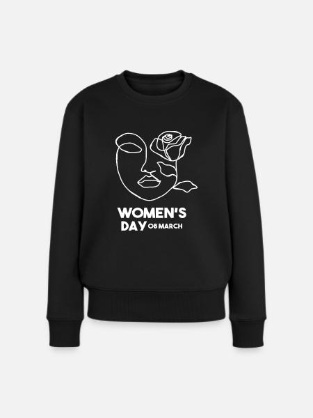 Journée internationale de la femme T-shirt femme avec rose - Pull Premium bio Femme - noir
