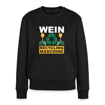 Wein - Frauen Premium Bio Pullover - Schwarz - Vorne - Julia (174cm)