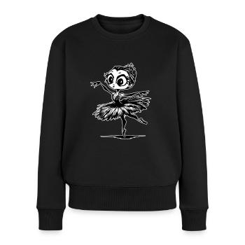 Schwarze Schwan-Ballerina - Frauen Premium Bio Pullover - Schwarz - Vorne - Julia (174cm)